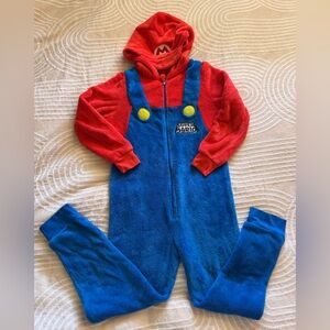 H&M Nintendo Kids fleece One Piece Costume - Red and Blue